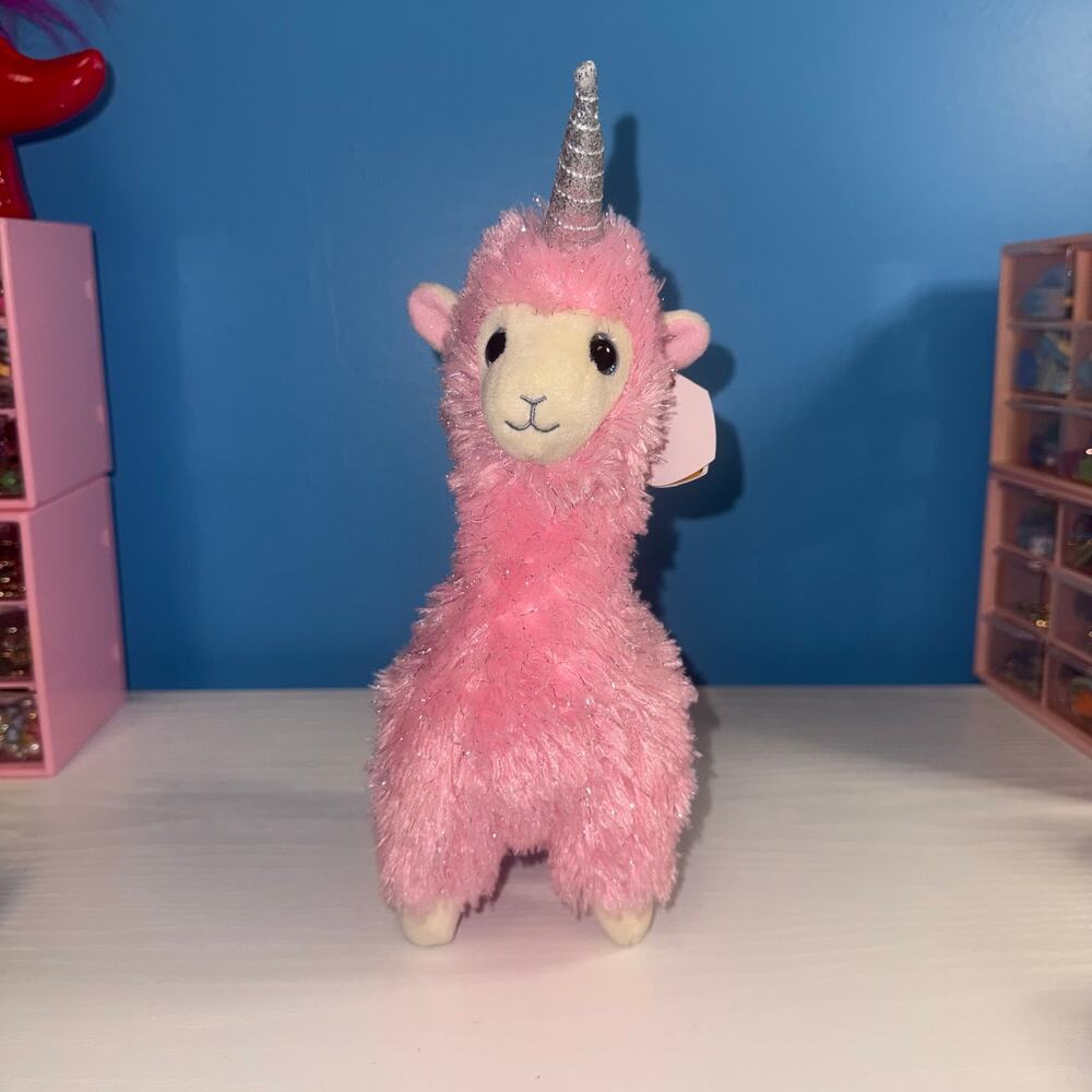 TY Beanie Baby Lana the Llama Unicorn Llamacorn Pink Plush NWT 10”